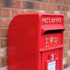Royal Mail Post Box ER Cast Iron Wall Mounted Wedding Authentic Pillar Replica Lockable Post Office Letter Box Red