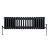 Traditional 3 Column Radiator 300mm x 1012mm Modern Central Heating Heater Anthracite Matt Grey Carbon Steel Horizontal Wall Mounted Kitchen Living Room Bathroom Cleaning Brush Fixing Kit & Brackets