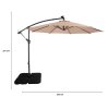 LED Cantilever Parasol 3m With Square Base - Beige
