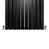 Designer Radiators 160 x 70cm Flat Panel Modern Central Heating Matt Black Vertical Column Double Panel Wall Mounted Slimline Kitchen Living Room Bathroom Commercial Cleaning Brush & Fixing Kit