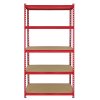 5 Monster Racking Z-Rax Warehouse Storage Garage Shelving Unit, 360kg/shelf, Red, 90 x 183 x 45cm