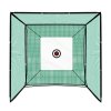 Golf Practice Cage 10ft 3m Driving Range High Impact 25mm Mesh Hitting Professional Swing Training Equipment Outdoor Freestanding Steel Frame Bullseye Target FREE Artificial Grass Mat & 6cm Rubber Tee