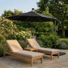 LED Cantilever Parasol 3m With Square Base - Black