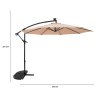 LED Cantilever Parasol 3m With Half Fan Base - Beige
