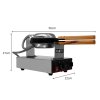KuKoo Single Waffle Maker Machine Rotating Round Deep Fill Non-Stick Iron Plates Electric 1000W 50-250C Automatic Temperature 1-5 Minute Timer Commercial Stainless Steel Cool Touch Handle FREE Tongs