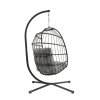 Rattan Hanging Egg Chair - Black