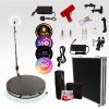 360 Photo Video booth 100cm Platform Rotating Selfie Spinner Party Wedding LED Ring Light Automatic Remote Control Bluetooth Adjustable Arm Slow Motion Battery or Mains Powered Flight Case Money Gun