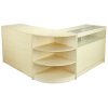 MonsterShop Zennith Shop Counter Cabinets & Retail Display Glass Showcase Set, Maple, Melamine MDF