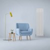 Designer Radiators 160 x 42cm Flat Panel Modern Central Heating Gloss White Vertical Column Double Panel Wall Mounted Slimline Kitchen Living Room Bathroom Commercial Cleaning Brush & Fixing Kit