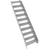 Metal Staircase 10 Section Adjustable Height 60cm / 600mm Wide Galvanised Steel Silver 10 Steps Weatherproof Grate Step Outdoor Garden Patio Modular Stairs 5mm Rod Thickness FREE Fixing Kit