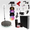360 Photo Video booth 80cm Platform Rotating Selfie Spinner Party Wedding LED Ring Light Automatic Remote Control Bluetooth Adjustable Arm Slow Motion Battery or Mains Powered Flight Case Money Gun