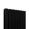 Designer Radiators 160 x 56cm Flat Panel Modern Central Heating Matt Black Vertical Column Double Panel Wall Mounted Slimline Kitchen Living Room Bathroom Commercial Cleaning Brush & Fixing Kit