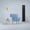 Designer Radiators 160 x 28cm Flat Panel Modern Central Heating Matt Black Vertical Column Double Panel Wall Mounted Slimline Kitchen Living Room Bathroom Commercial Cleaning Brush & Fixing Kit