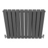 Designer Radiators 60 x 70cm Flat Panel Modern Central Heating Anthracite Grey Horizontal Column Double Panel Wall Mounted Slimline Kitchen Living Room Bathroom Commercial Cleaning Brush & Fixing Kit