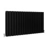 Designer Radiators 60 x 119cm Flat Panel Modern Central Heating Matt Black Horizontal Column Double Panel Wall Mounted Slimline Kitchen Living Room Bathroom Commercial Cleaning Brush & Fixing Kit