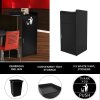 Wooden Litter Bin & Tray Stand Black Finish Commercial Restaurant Food Hall Takeaway Cafe Waste Bin Enclosure Cabinet Swing Door Melamine MDF FREE 100L Rubbish Bin FREE White Vinyl Stickers
