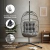 Rattan Hanging Egg Chair - Grey