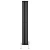 Oval Single Column Radiator & Valves - 1800mm x 240mm - Black