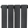 Flat Single Column Radiator & Valves - 1800mm x 280mm - Anthracite Grey