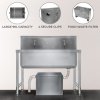 Commercial Grease Trap 96L Under Sink Interceptor 9KG Stainless Steel Waste Fat Oil Water Separator Filter Restaurant Kitchen Takeaway Hotel Cafe 50mm Inlet Outlet Compact 39cm H x 39cm W x 39cm D