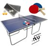 Table Tennis Table Folding Legs Ping Pong Portable Compact Easy Quick Installation Multifunctional Games Indoor Outdoor 2 Bats 5 Balls Net Powder Coated Iron 12mm MDF 181 x 102 x 76cm 26kg