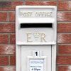 Royal Mail Post Box ER Cast Iron Wall Mounted Wedding Authentic Pillar Replica Lockable Post Office Letter Box White