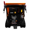 Mini Dumper Tracked Power Barrow 500kg Load Petrol Tipper Transporter 270cc 9HP Hydraulic Tipping 4 Speed Gears 3 Forward 1 Reverse Safety Brake Steel Skip Utility FREE Ramps Snow Shovel Extension Box