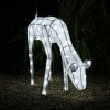 White Light Up Reindeer Doe Christmas Decoration 120 Cool LEDs Figure Ornament Indoor Or Outdoor Use Glitter Large