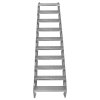 Metal Staircase 10 Section Adjustable Height 60cm / 600mm Wide Galvanised Steel Silver 10 Steps Weatherproof Grate Step Outdoor Garden Patio Modular Stairs 5mm Rod Thickness FREE Fixing Kit