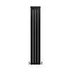 Designer Radiators 160 x 28cm Flat Panel Modern Central Heating Matt Black Vertical Column Double Panel Wall Mounted Slimline Kitchen Living Room Bathroom Commercial Cleaning Brush & Fixing Kit