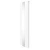 Oval Panel Radiator With Mirror 1800mm x 500mm Modern Designer Double Column Vertical Heater Gloss White Carbon Steel Wall Mounted Kitchen Living Room Cleaning Brush Fixing Kit & Brackets