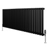 Oval Single Column Radiator & Valves - 600mm x 1620mm - Black