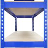 2 x Blue Racking Bay Unit 5 Tier Heavy Duty Steel Metal 150kg capacity Per Shelf Garage Shelves Storage Warehouse Shed Workshop Boltless Shelving 75cm x 150cm x 30cm Free Bay Connectors