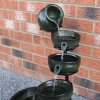 Water Feature Garden Fountain Solar Powered Outdoor Garden Cascade Ornament D̩cor Patio Resin Green Freestanding Cascading 4 Tier Spilling Bowls