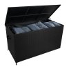 Aluminium Corner Sofa Set With Black Rattan Storage Box - Wood Effect