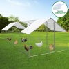 Walk In Chicken Run Cage Coop 4m x 8m x 2m Dog Pen House Kennel Large Metal Enclosure Rabbits Ducks Poultry Roof Cover Shelter Sunshade Pets Outdoor Backyard Farm Animal