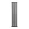 Designer Radiators 180 x 42cm Flat Panel Modern Central Heating Anthracite Grey Vertical Column Double Panel Wall Mounted Slimline Kitchen Living Room Bathroom Commercial Cleaning Brush & Fixing Kit