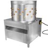 Poultry Plucker Machine 60cm Drum Automatic Chicken Turkey Duck Birds Rotating Water Pipe Drain Chute Defeather Plucking Stainless Steel 132 Rubber Fingers 3HP 220V 8 Bird Capacity Farming Abattoir