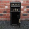 Royal Mail Post Box ER Cast Iron Wall Mounted Wedding Authentic Pillar Replica Lockable Post Office Letter Box Black