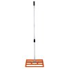 Lawn Leveller 50cm x 32cm Levelling Rake Lute Heavy Duty Lightweight Galvanised Steel Aluminium Orange 1.2 - 1.9m Extendable Handle Easy Grip Landscaping Garden Tool Grass Soil Artificial Turf Compost