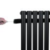 Oval Single Column Radiator & Valves - 1600mm x 240mm - Black
