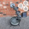 Water Feature Garden Fountain Solar Powered Outdoor Garden Cascade Ornament D̩cor Patio Resin Grey Freestanding Cascading 4 Tier Spilling Bowls