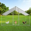 Walk In Chicken Run Cage Coop 3m x 2m x 2m Dog Pen House Kennel Large Metal Enclosure Rabbits Ducks Poultry Roof Cover Shelter Sunshade Pets Outdoor Backyard Farm Animal