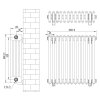 Traditional 4 Column Radiator & Valves - 600 x 605mm - White