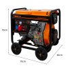 Portable Diesel Generator Open Frame ATS Electric Start 5kVA Three Phase 10HP 6.3kW 230 / 400V Emergency Power AC DC Output Powder Coated Steel 12.5L Fuel Capacity 77dB 4 x 8