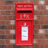 Royal Mail Post Box ER Cast Iron Wall Mounted Wedding Authentic Pillar Replica Lockable Post Office Letter Box Red