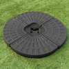 Monster Shop Dark Grey Fan Cantilever Parasol Base Garden Patio Outdoor Umbrella Weight Stand Sand Water Filled Garden Furniture 100cm x 100cm x 7cm
