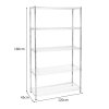 Wire Shelving Rack 5 Tier Metal Storage Unit Heavy Duty Free Standing Boltless Height Adjustable Shelves & Levelling Feet Kitchen Office Garage Silver Chrome 1000kg Weight Capacity
