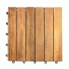 Decking Tiles Wooden Interlocking Boards Square Garden Patio Balcony Roof Terrace Hot Tub Flooring Acacia Wood Deck Tile Flooring