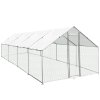 Walk In Chicken Run Cage Coop 3m x 8m x 2m Dog Pen House Kennel Large Metal Enclosure Rabbits Ducks Poultry Roof Cover Shelter Sunshade Pets Outdoor Backyard Farm Animal